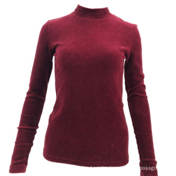 Autumn Winter New Arrival Hot Sale Ladies Corduroy Turtleneck Pullover Slim Fit Sweater